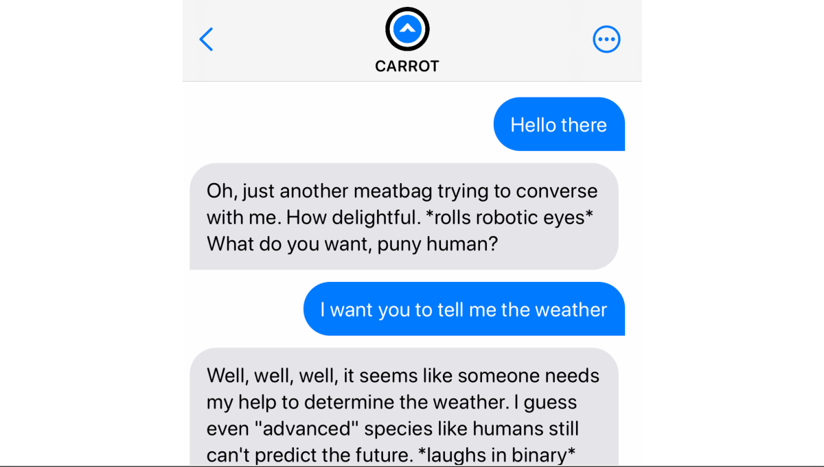 Get utterly roasted by Carrot Weather’s new chatbot with ChatGPT update