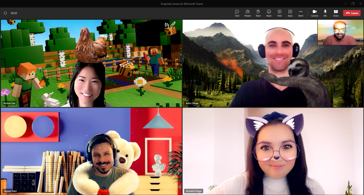 You can now access Snapchat Lenses during Microsoft Teams meetings