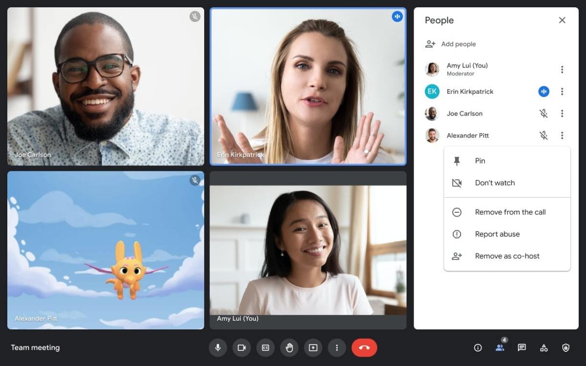 Google Meet now lets you pause video streams of individual tiles
