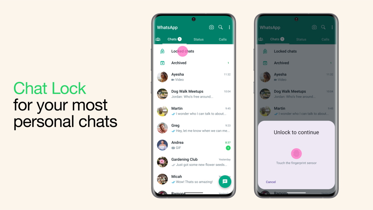 WhatsApp now lets you lock and hide individual chats