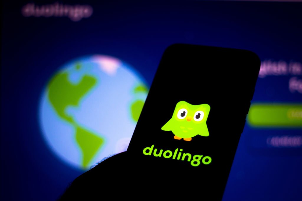 In This Photo Illustration The Duolingo Logo Seen Displayed