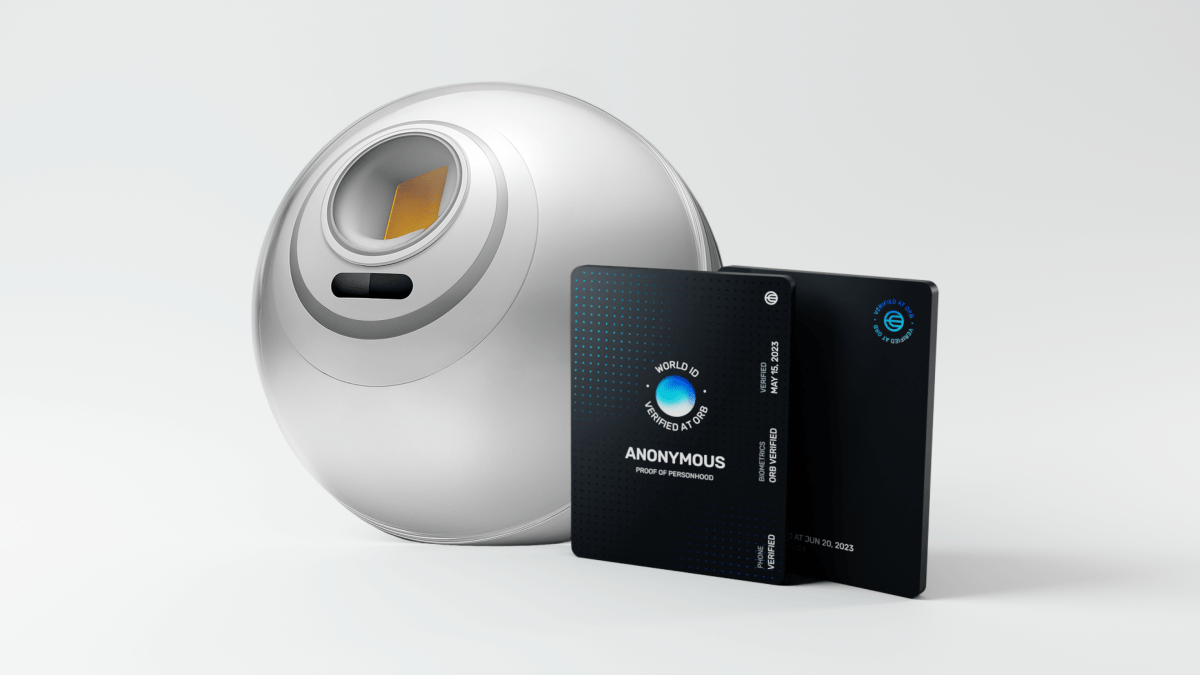 The Worldcoin Orb With World Id Card